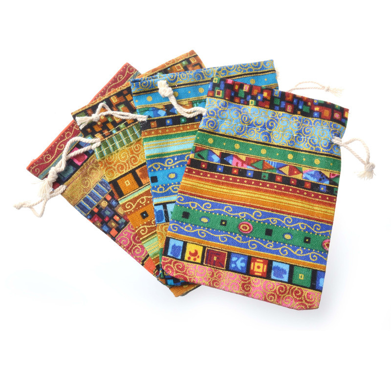 Wholesale ethnic style girdle text play Beads storage bag jewelry coin purse small cotton bag sachet bag