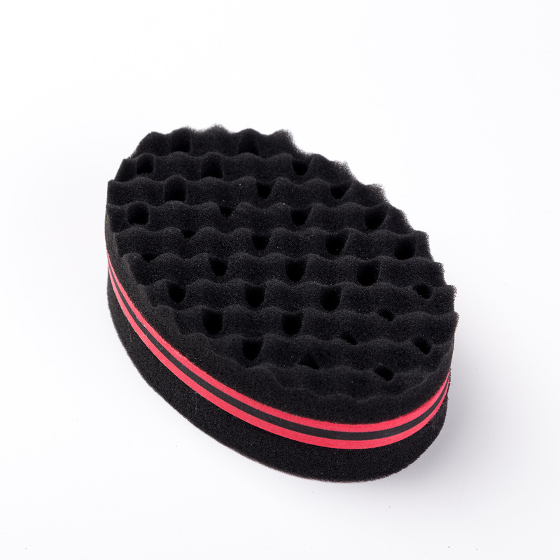 楕円双用穴付き巻き髪スポンジスタイル乱毛巻き毛スポンジブラシhair sponge|undefined