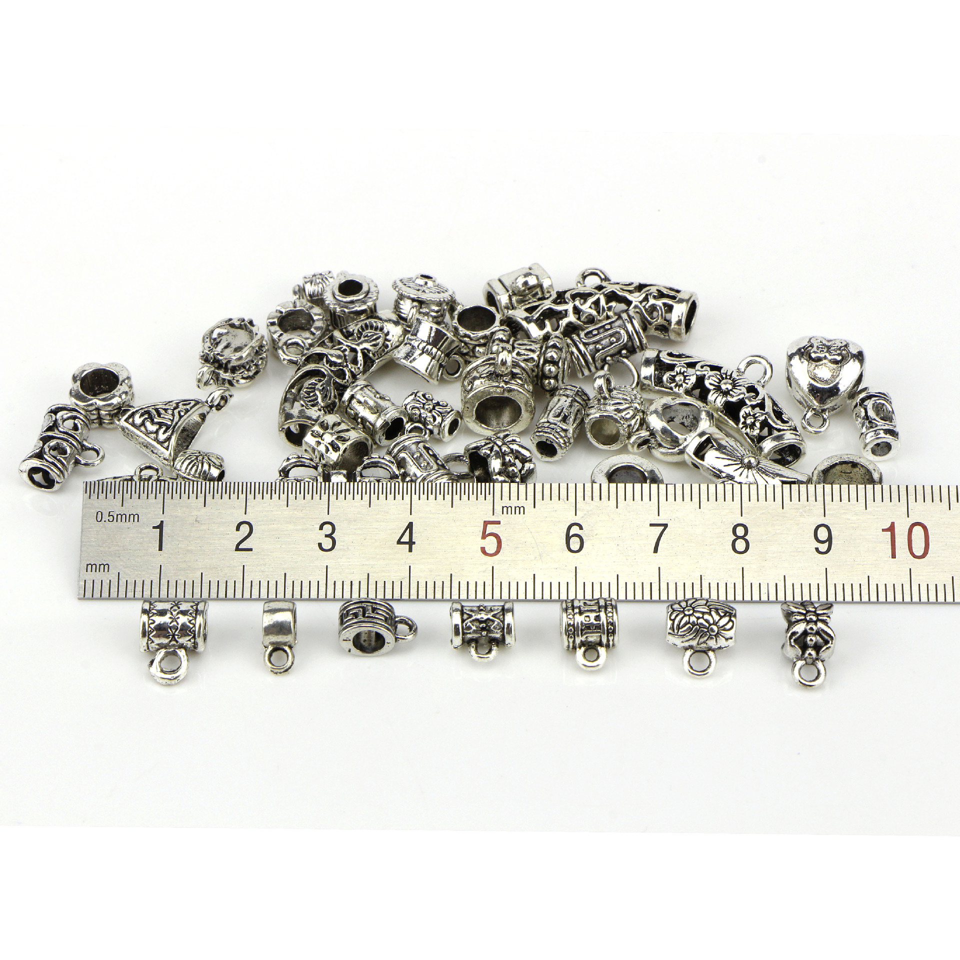 Factory DIY Tibetan silver jewelry accessories retro material Tibetan silver tee bead pendant buckle
