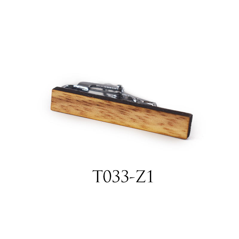 New high-grade wooden tie clip personality pattern printing wooden tie clip alloy zebra wood can be customized