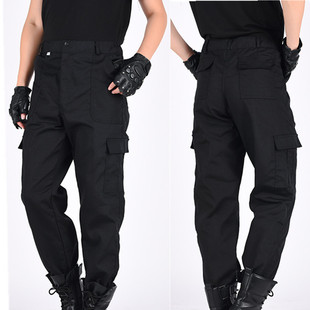 Wholesale spring and autumn security pants training pants Black multi-pocket wear-resistant overalls men's special training overalls pants tactical pants
