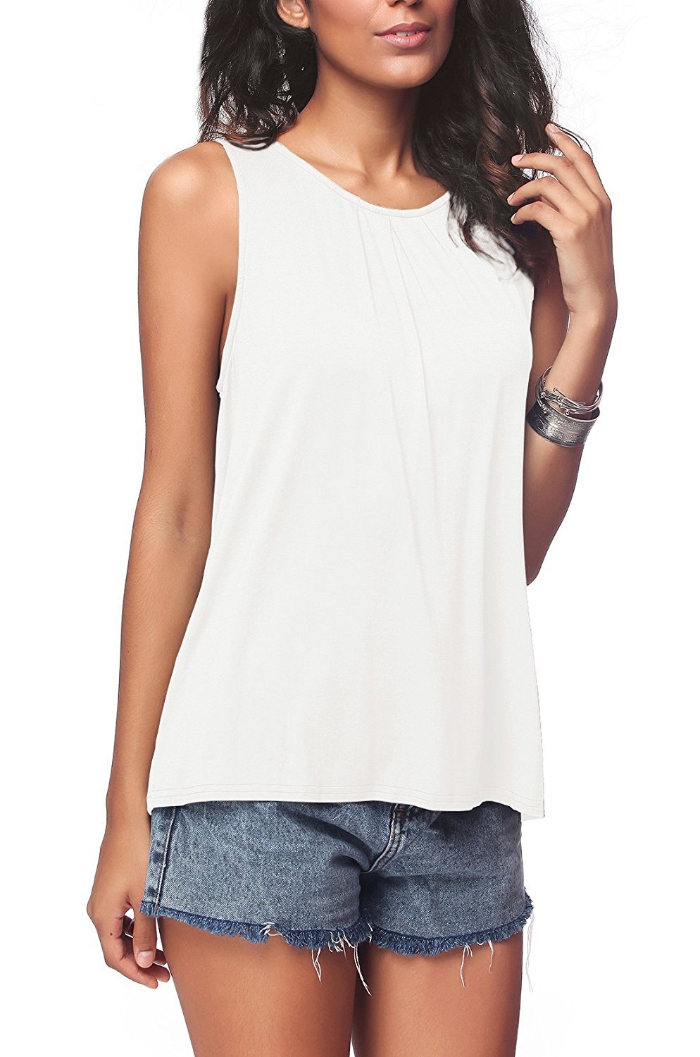Amazon wish AliExpress Ebay best selling European and American casual tops round neck solid color sleeveless vest T-shirt for women