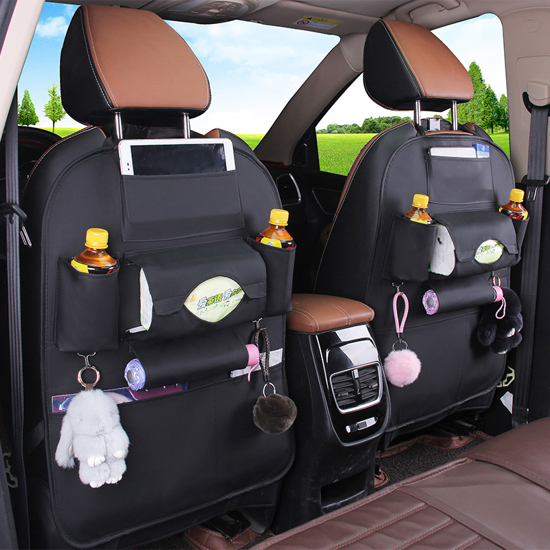 Cross-border car car seat storage bag leather car storage bag car seat storage hanging
