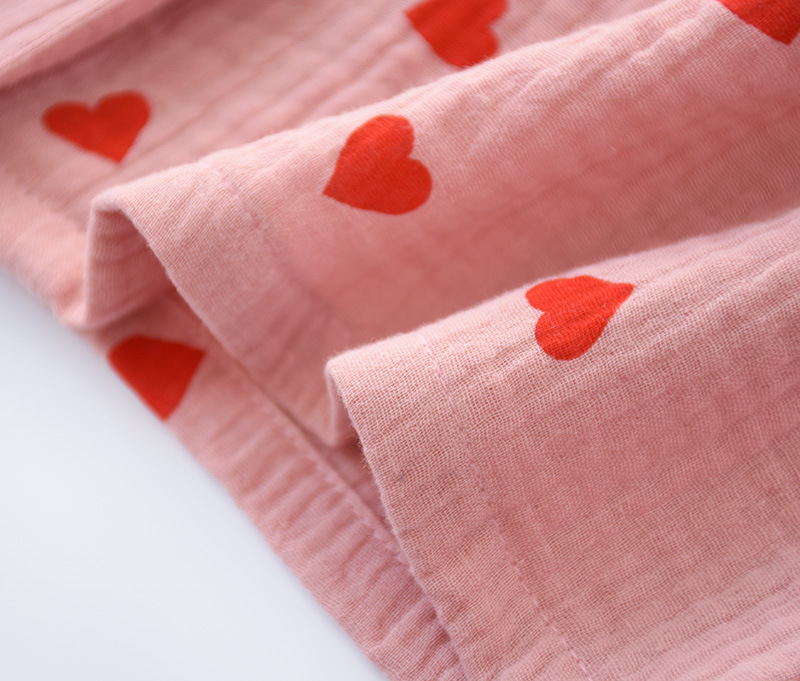 Frühling und Sommer Neues Pyjama-Set für Damen aus doppelter Gaze und gewaschenem Baumwollkrepp, Pyjama, Heimkleidung, Hose, Wohnkleidung_voghion.com