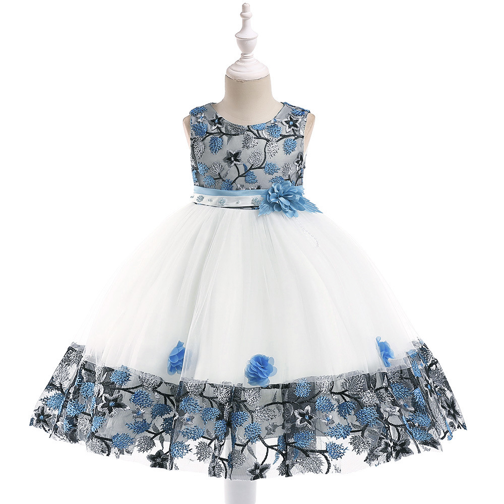 Cross-border Amazon Children's Dress New Princess Mesh Lace Puffy Girls Performance Dress dress Children's Wear