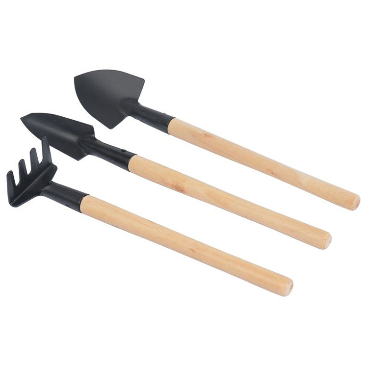 Wholesale gardening gadgets high quality three piece small shovel/Rake/spade plant potted flower