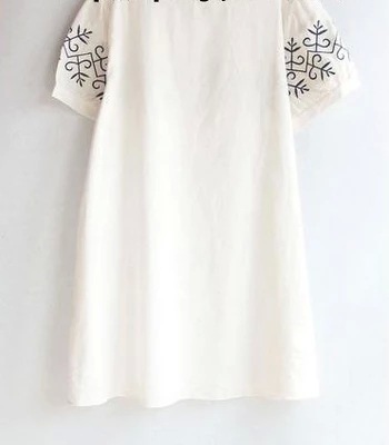 2023 Summer long dress retro pattern short sleeve straight skirt loose cross-border ebaybao popular fashion