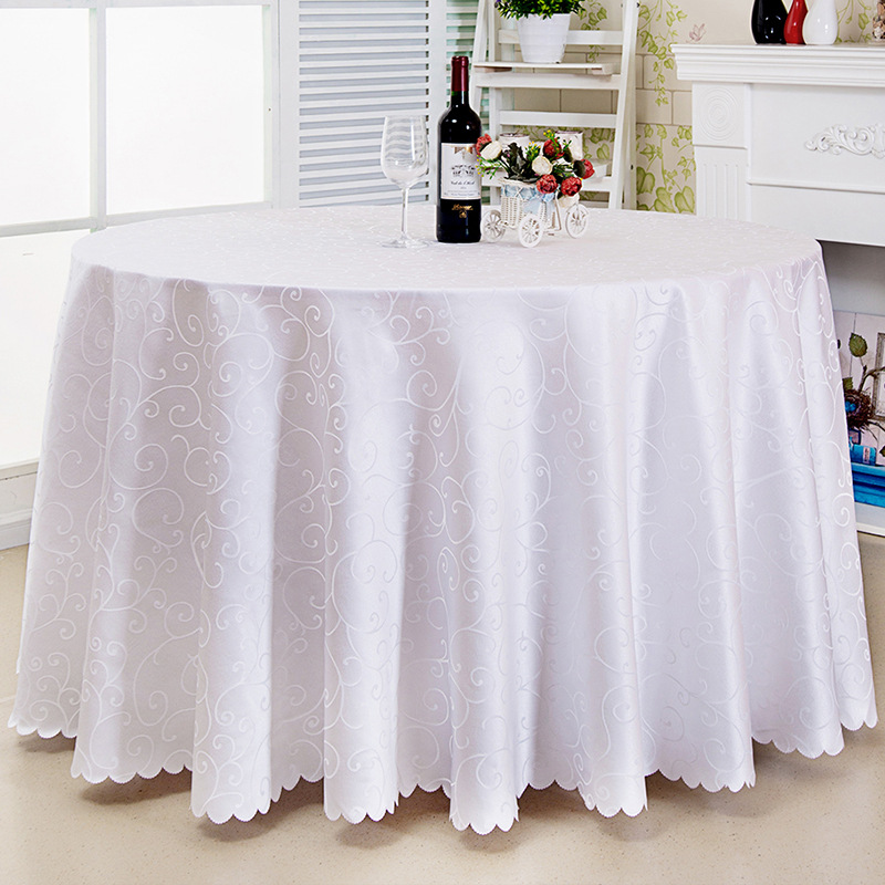 Wholesale hotel round table cloth simple high-end jacquard table cloth wedding banquet Western restaurant table cloth round table cloth