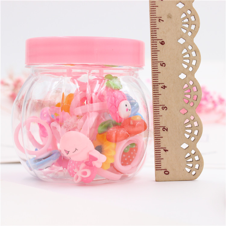 Children's jewelry ring creative pumpkin resin variety of mixed girl princess accessories gift box a generation of hair