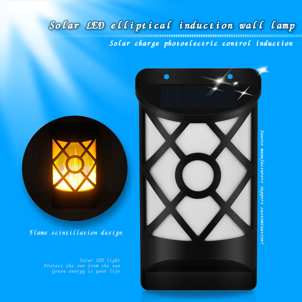 Solar LED flame wall lamp garden lamp outdoor induction lamp solar torch floodlight flame landscape lamp