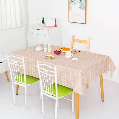 Nordic Tablecloth Waterproof Anti-scalding Anti-oil No-Wash Plastic Household Tablecloth Plaid Tablecloth Coffee Table Cloth Table Mat Wholesale