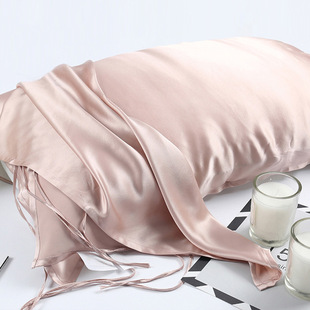 19 Mmi Silk Pillow Towel Four Seasons 100 Mulberry Silk Silk Pillow Towel Pillowcase Thickened Lace-Up