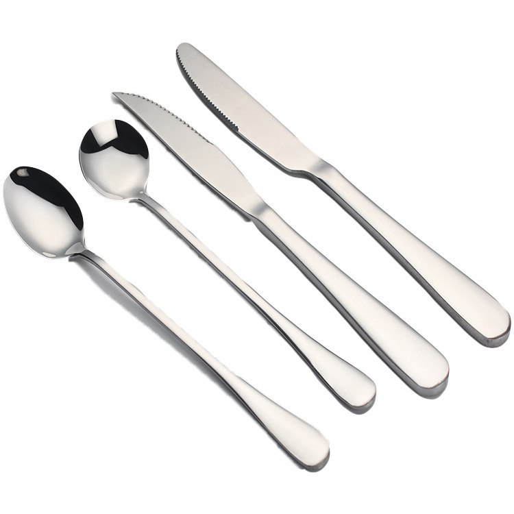 1010ステンレスホテル洋食ステーキナイフフォークスプーン公共スプーン食器セットロゴ卸売り|undefined