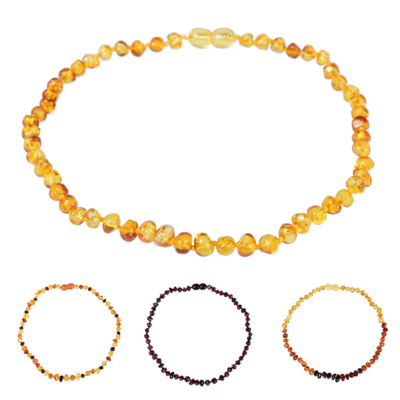 Venta caliente transfronteriza collar de ámbar Báltico bebé molar Cadena de dentición para niños collar de joyería al por mayor