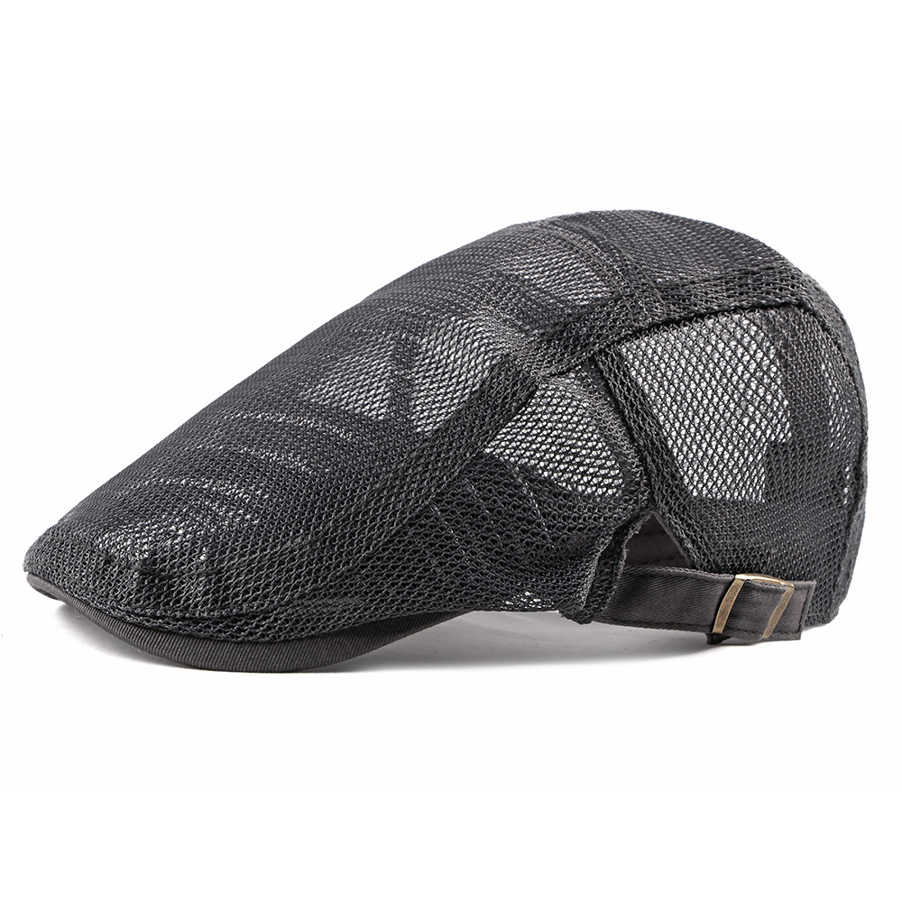 Hollow Mesh Beret Men's Summer Casual Cap Korean Style Fashionable Breathable Simple Light Plate Forward Cap Women's Trendy