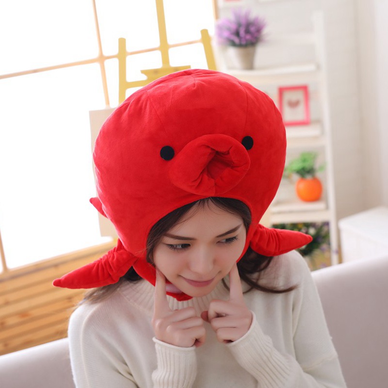 red-octopus-hat-mask-photography-props-cartoon-plush-toy-performance-props-comfortable-soft-for-kids-adults