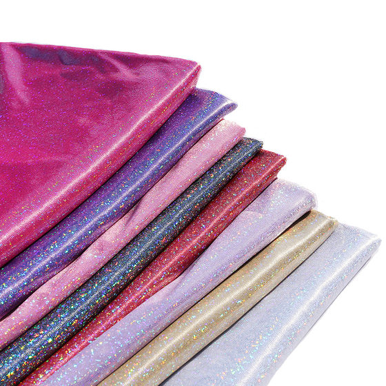 Laser magic color knitted fabric colorful fingerprint dot full version gilding fabric stage performance clothing shooting background fabric