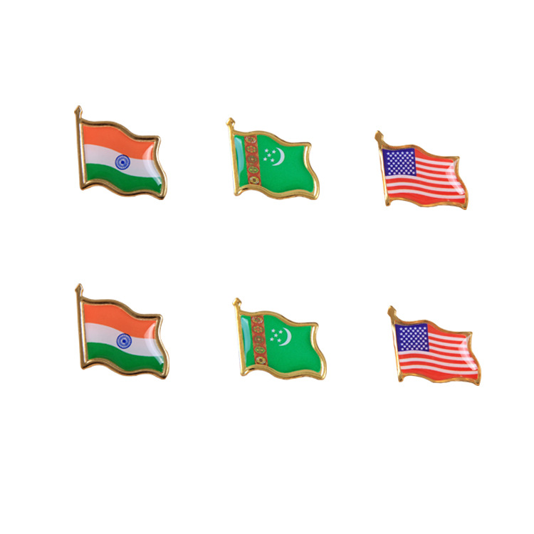 Flag badge American flag badge Russian flag badge butterfly clasp badge