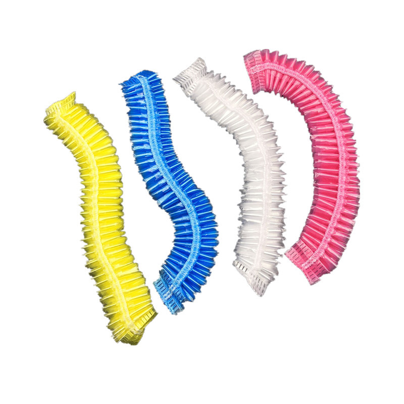 Factory wholesale disposable shower cap PE plastic transparent waterproof thickened bar shower cap hotel supplies 100 Pack