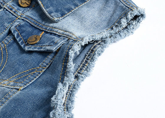Large Size Korean Style Trendy Locomotive Men's Denim Vest Light Blue Vest