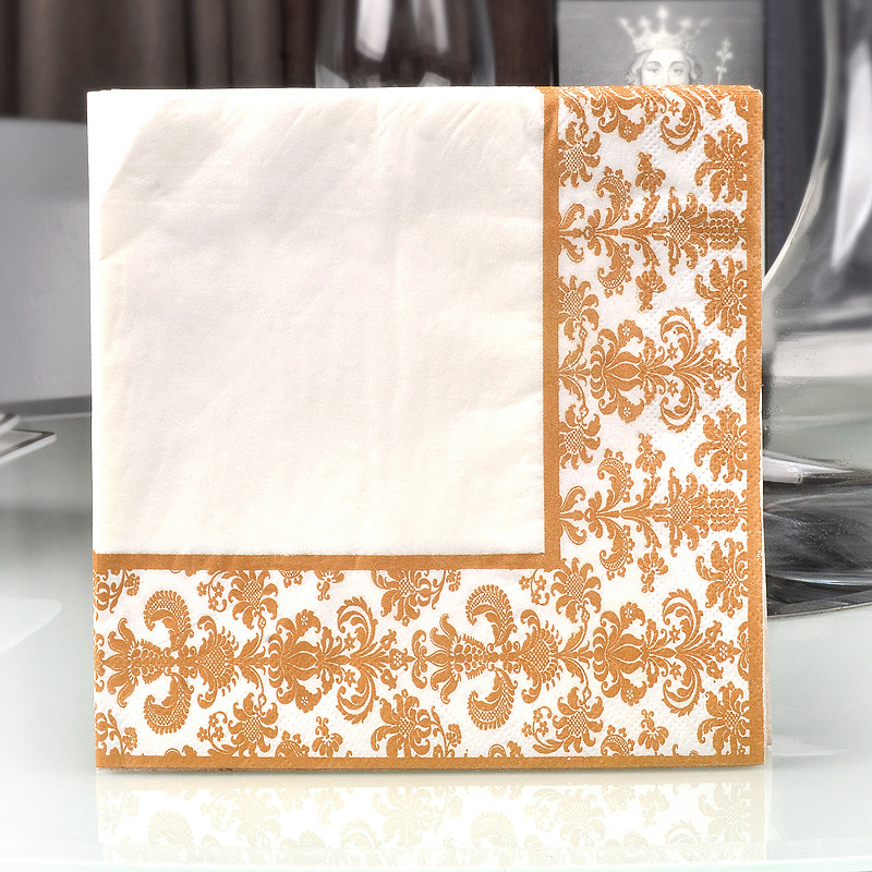 Color napkin Golden printed placemat paper Hotel Cup flower paper wedding banquet atmosphere paper factory mixed batch one-piece delivery