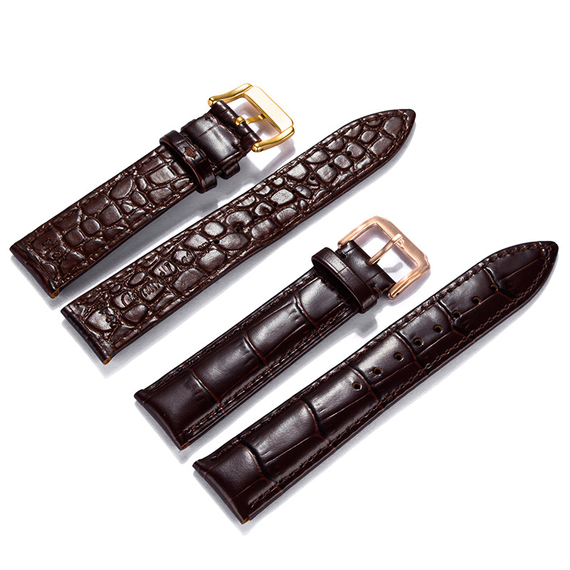 wholesale-genuine-leather-watch-band-crocodile-pattern-cow-leather-pin-watch-band-luxury-accessories-free-shipping