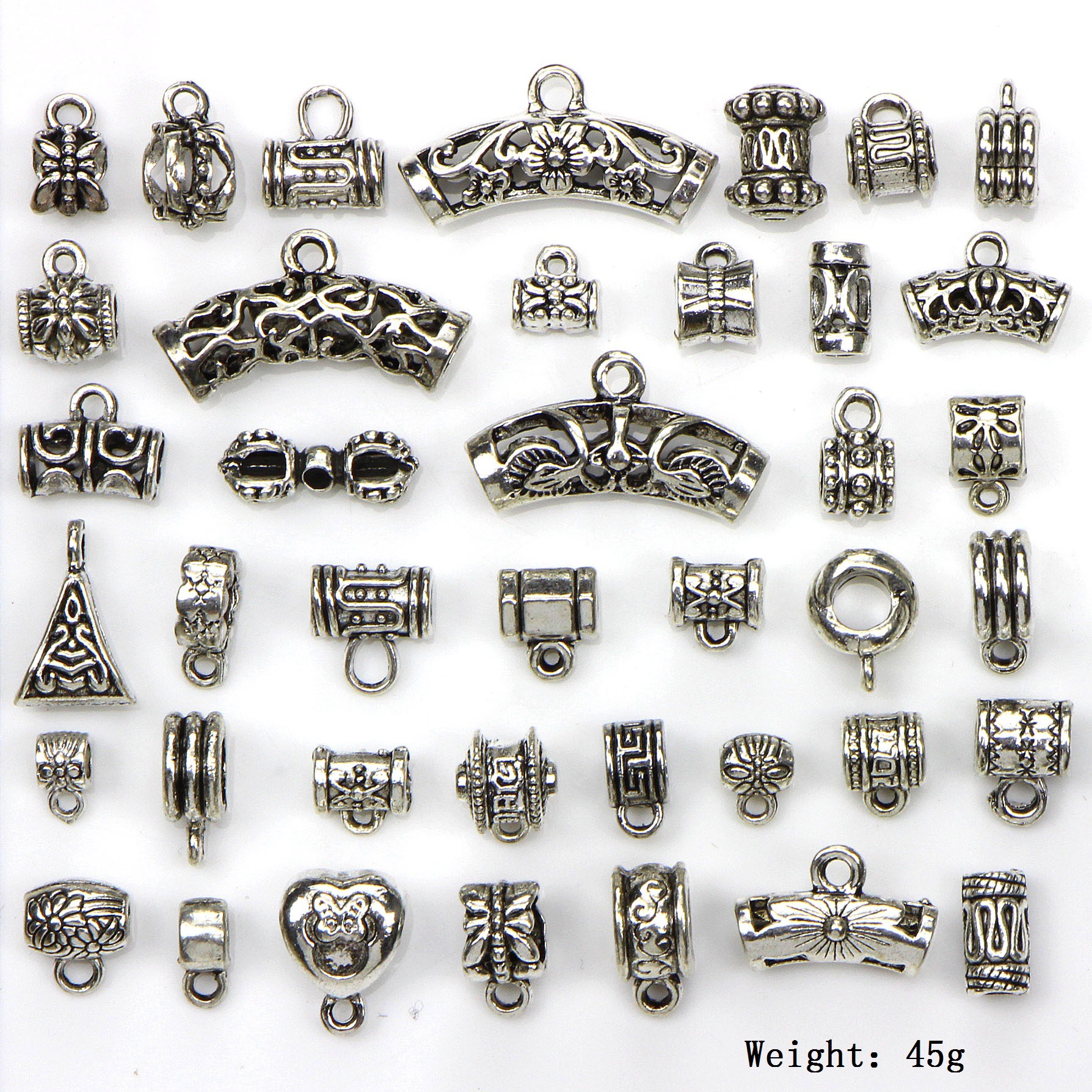 Factory DIY Tibetan silver jewelry accessories retro material Tibetan silver tee bead pendant buckle
