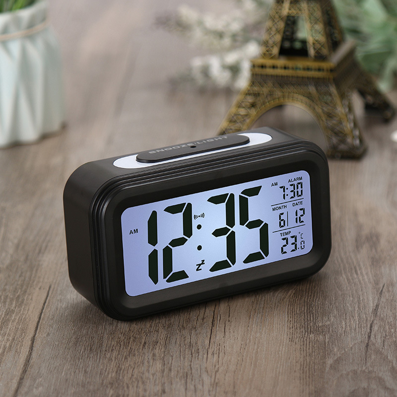 New Chinese Large Screen LCD Electronic Clock Multifunctional Smart Clock Luminous Mute Alarm Clock Electronic Digital Clock 3#