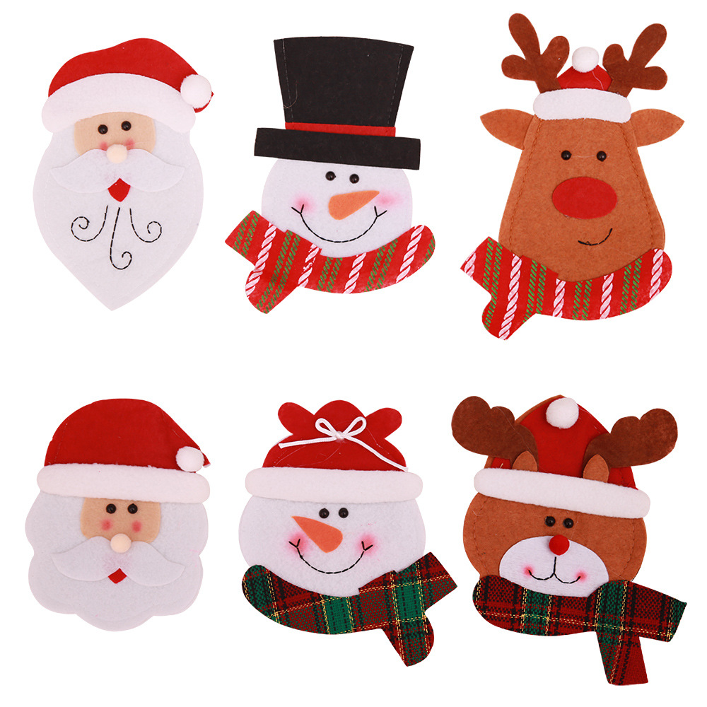 Kerstmis Nieuwe Kerst Decoratieve Eettafel Mes en Vork Set Creatieve Cartoon Servies Set Kerstman Mes en Vork Tas_voghion.com
