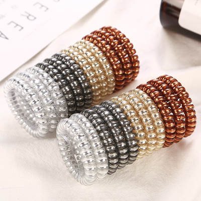 P1-13 Europe and the United States new bold large bracelet telephone line Hair ring metallic four-color hair accessories manufacturers wholesale