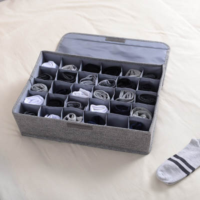 Underwear storage box drawer compartment storage box with lid finishing box socks storage box cotton and linen finishing box