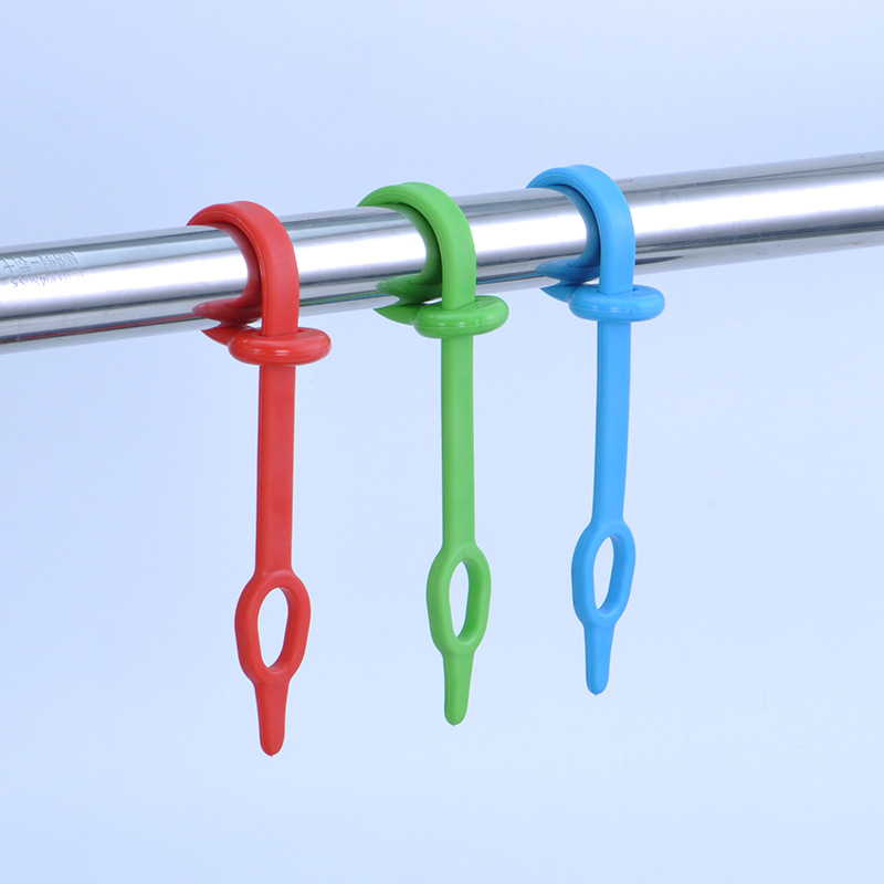 Factory direct supply wholesale windproof buckle plastic silicone hook drying rack fixed hook clothes drying line