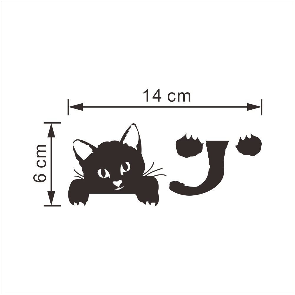 ZY327 new kitten bedroom switch stickers foreign trade wall stickers wholesale removable 3d wall stickers
