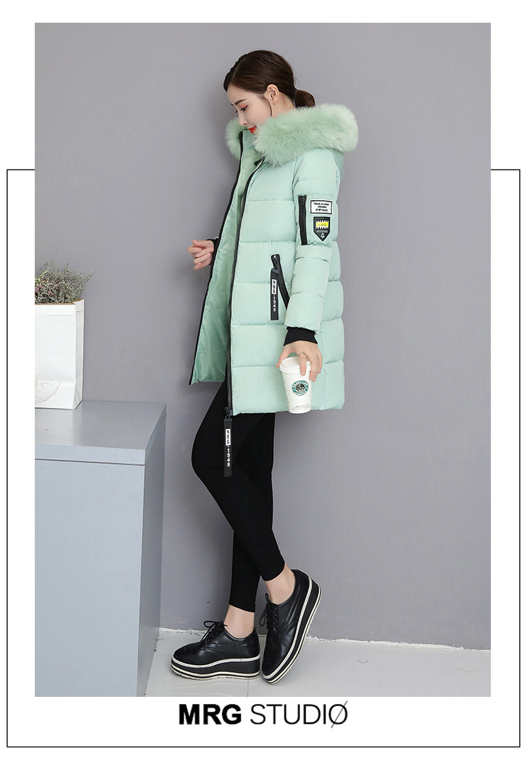 2023 Cotton-padded Jacket Women's Long Slim Fit Slimming Cotton-padded Jacket Coat Large Size Wool Collar Thickened Large Size Cotton-padded Jacket Ti_voghion.com