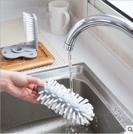 Creative Suction Wall Lazy Cup Brush Glass Cleaning Brush Kitchen Rotating Cup Tea Cup Brush Washing Cup Brush