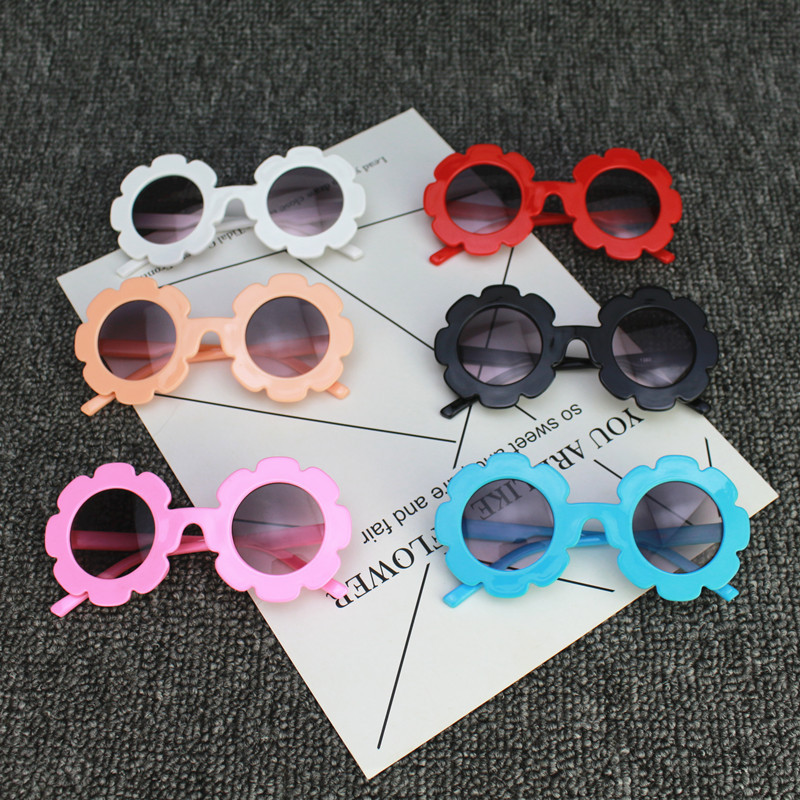 1380 sunflower children's glasses female children decorative flower sunglasses baby sunglasses men's sunshade UV protection