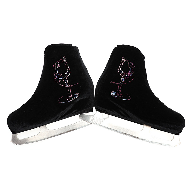 24 Color Professional Figure Skating Shoe Cover Korean Velvet Stretch Roller Skating Shoe Cover for Boys and Girls Export Semicolon 20