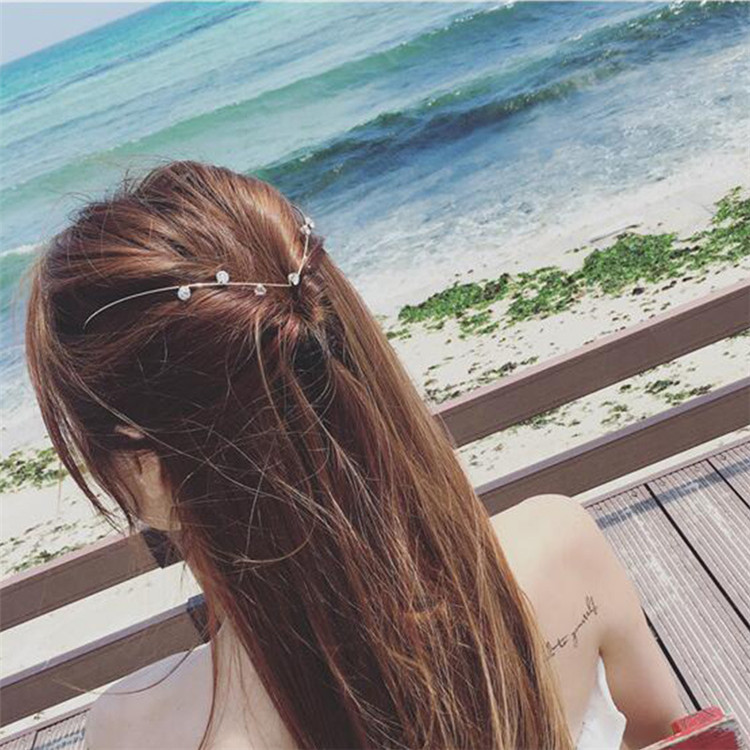 New style back-wearing hair curler hair accessories fashion sweet alloy rhinestone hair band bridal head accessories wholesale accessories