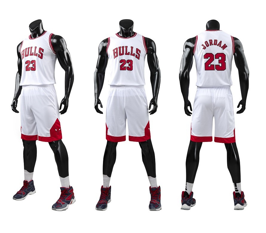 Wholesale Bulls basketball uniform No.23 jersey mesh breathable competition training group purchase jersey a generation of hair