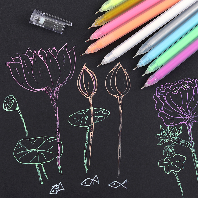 High-gloss color gel pen fresh transparent watercolor pen color pen gel pen 0.5mm water pen