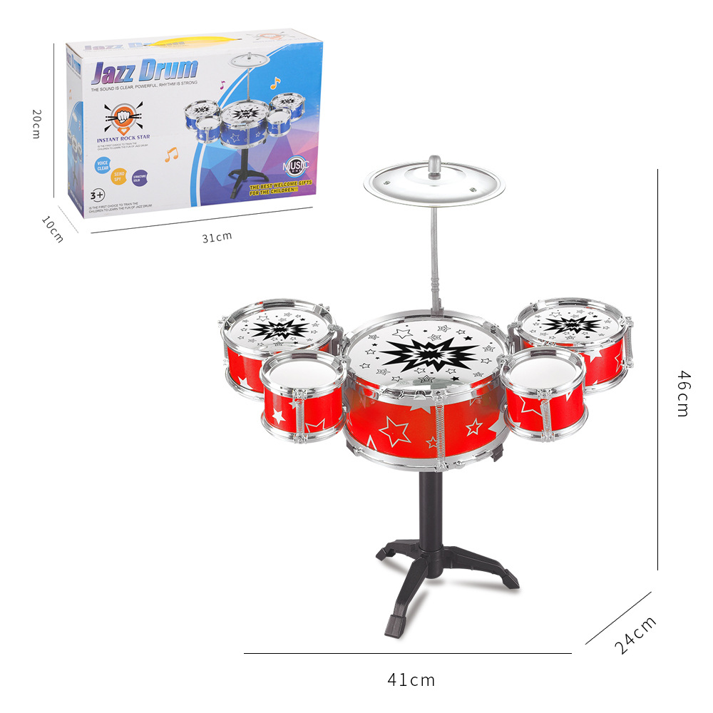 Mini Jazz Drum Children's Instrument Foreign Trade Five Drum Set Drum Toy Infant Early Education Percussion Instrument