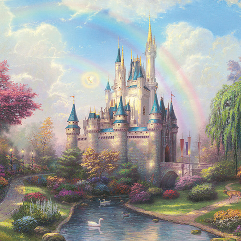 Wooden Puzzle 1000 pieces adult puzzle decompression children Cartoon Cartoon landscape famous painting pattern flat puzzle