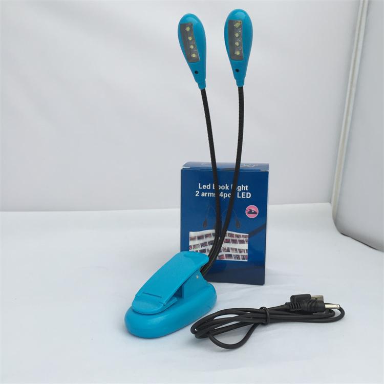 Factory direct double pole 8 lamp clip desk lamp reading lamp 8LED charging music reading clip desk lamp clip lamp