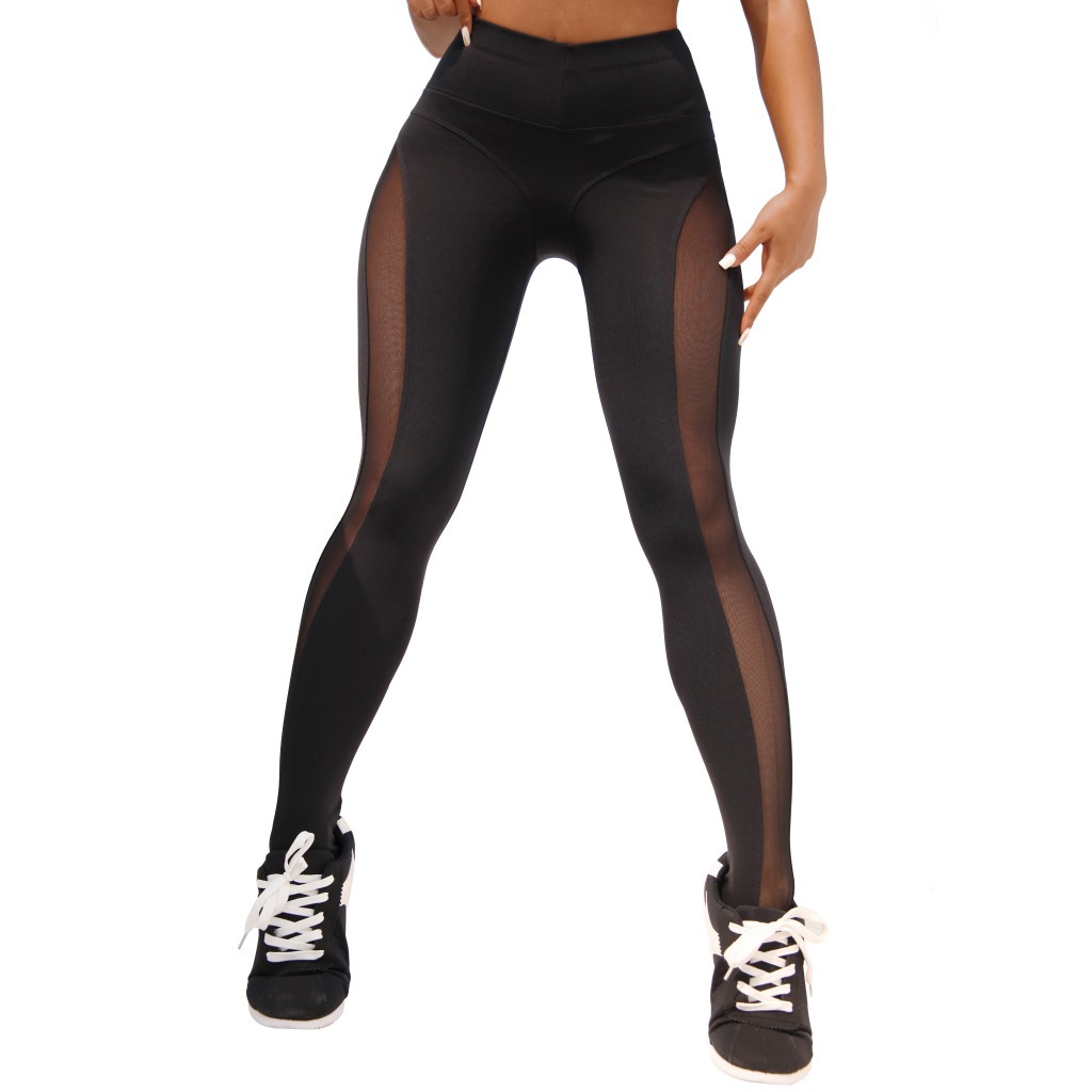 Yoga pants new quick-drying mesh stitching nine running pants fitness yoga pants