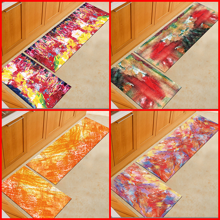 Factory direct supply kitchen carpet European simple padded kitchen carpet floor mat machine hand washing carpet wholesale