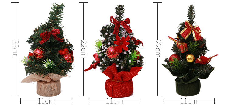 Mini small Christmas tree trumpet Christmas tree Christmas table ornaments Christmas tree decorations 20cm_voghion.com