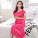 Summer middle-aged and elderly plus size plus size chubby girl Women's mother Ice Silk short sleeve pregnant women's mid-length loose nightdress wholesale