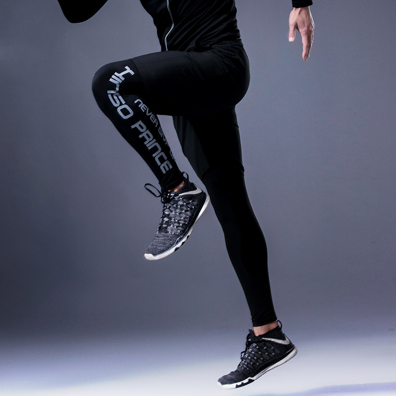 New Men's pro Basketball Football Running Sports Fitness Training Leggings High Elastic Base Thick Fleece Pants
