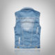 Large Size Korean Style Trendy Locomotive Men's Denim Vest Light Blue Vest