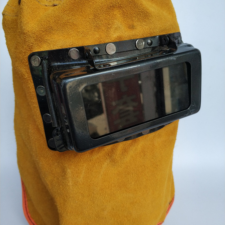 Wearable Full Cowhide Welding Mask Pullover Iron Frame Flip Welder Protective Mask Hat Welding Special